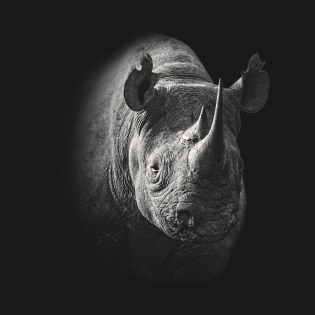 Black Rhino Close-up African Wildlife by scotch