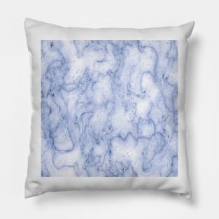 Blue Girly Trendy Golden Marble watercolor modern art abstract Pillow