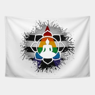 Paint Splatter LGBT Ally Pride Lotus Symbol Tapestry