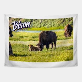 Bison at Yellowstone Tapestry