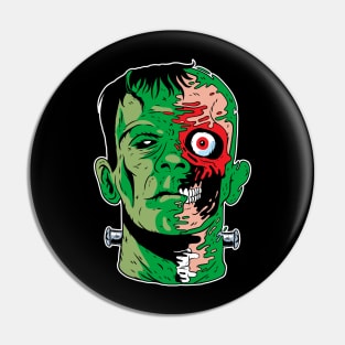 Green Zombie Undead Frankenstein Monster Comic Book Style Pin