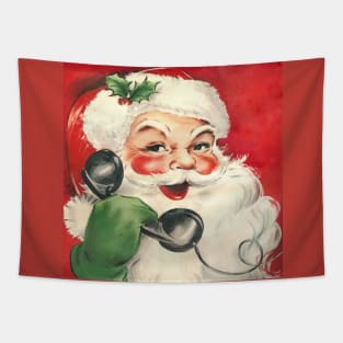 Santa Claus on the Phone Tapestry