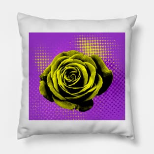 Rose, yellow, violet, red, pop art Pillow