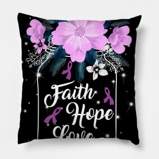 Faith Hope Love  For Pancreatic Cancer Awareness Pillow