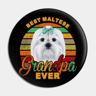 Best Maltese Grandpa Ever Pin