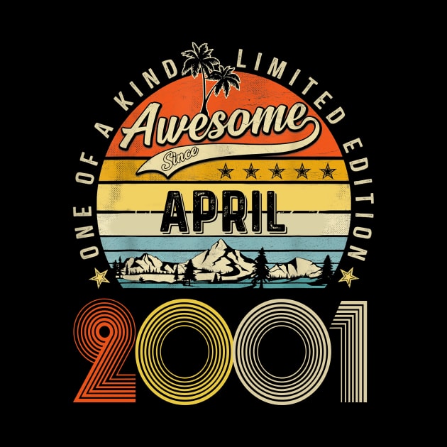 Awesome Since April 2001 Vintage 22nd Birthday by PlumleelaurineArt