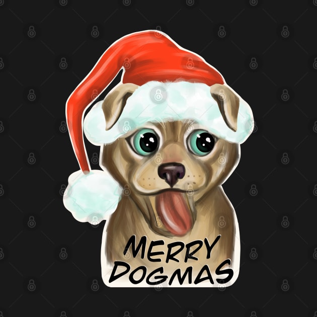 Santa Dog / Merry Dogmas / Merry Christmas / cute christmas dog by Print Art Station