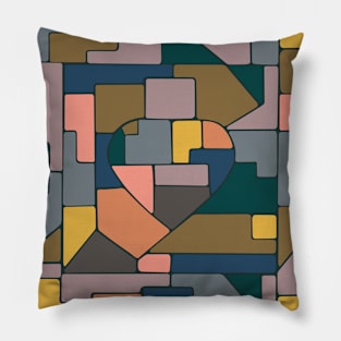 90's muted color Africa pattern Pillow