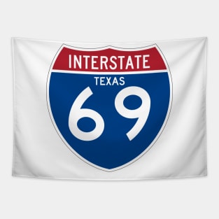 Texas funny road sign Tapestry