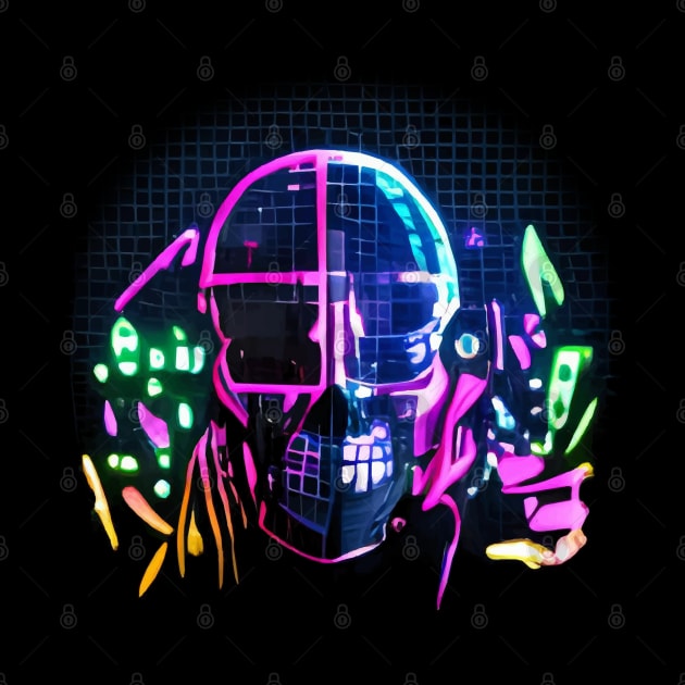 Retro Wave Skull by Lolebomb