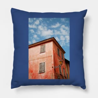 Red Building in Caorle Pillow