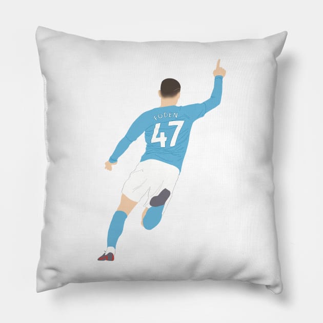 Phil Foden minimalist illustration Pillow by maoudraw