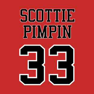 Scottie Pimpin 33 Jersey Shirsey (Black & White Lettering) T-Shirt