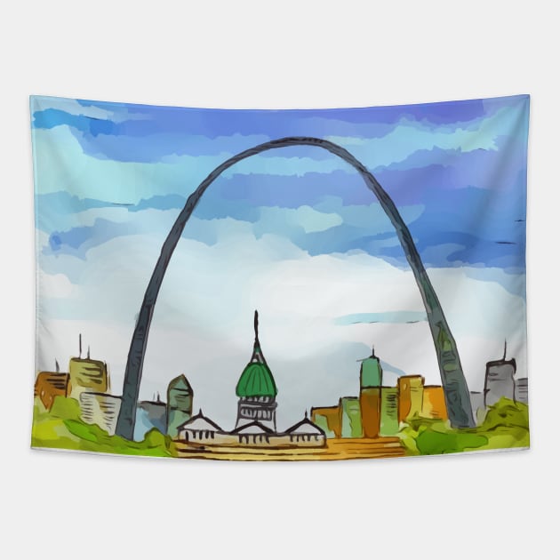 Saint Louis Arch Tapestry by WelshDesigns