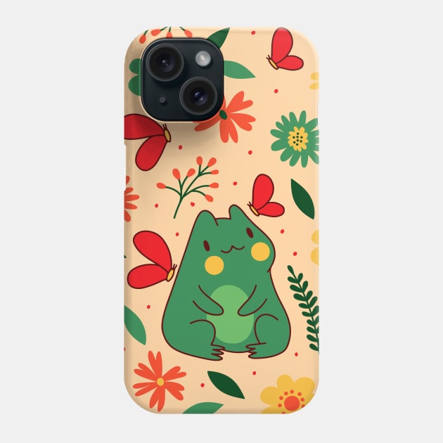 Cute Cottagecore Frog Floral Aesthetic Phone Case by Sugoi Otaku Gifts