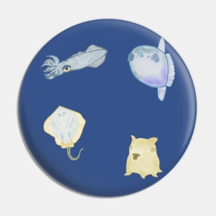 Sea creature medley Pin