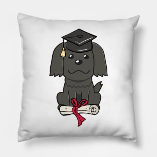 Funny black dog is graduating Pillow