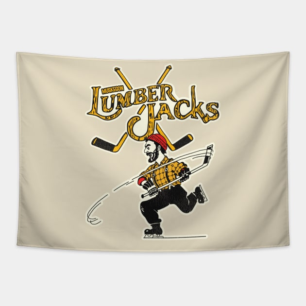 Defunct Muskegon Lumberjacks Hockey Team Tapestry by Defunctland