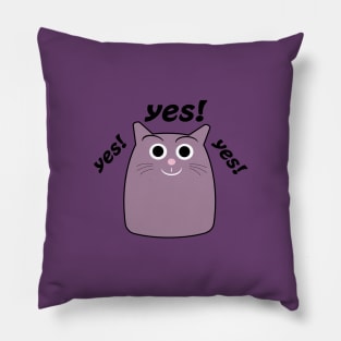 Cute Cat Says Yes Pillow