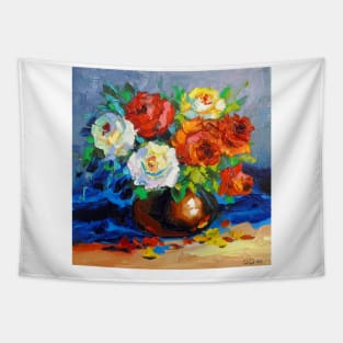 A bouquet of roses in a vase Tapestry