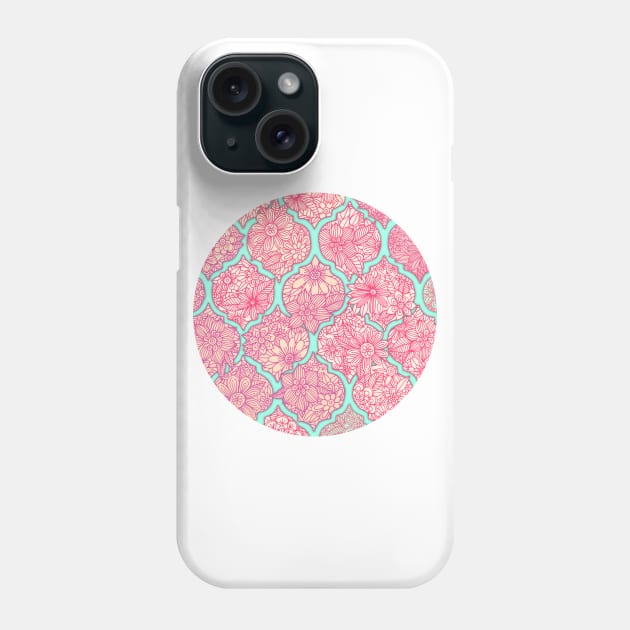 Moroccan Floral Lattice Arrangement - pink Phone Case by micklyn