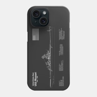 USS Missouri bb-63. World War II Battleship - PDpng Phone Case