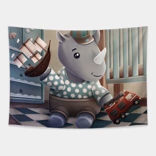 Baby rhinoceros Tapestry