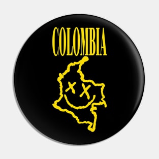 Grunge Heads Colombia Happy Smiling 90's style Grunge Face X eyes Pin