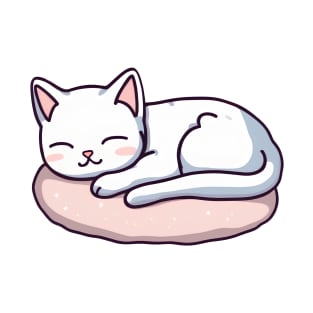 Cute white cat sleeping T-Shirt