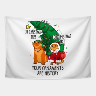 Funny Meme Cats Christmas Men Kids Women Cat Ugly Christmas Tapestry