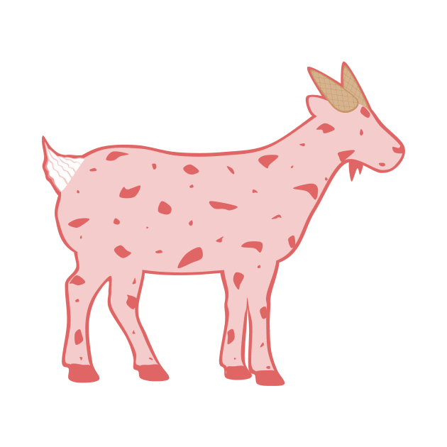 Strawberry Ice Cream Goat (pink background) by elrathia