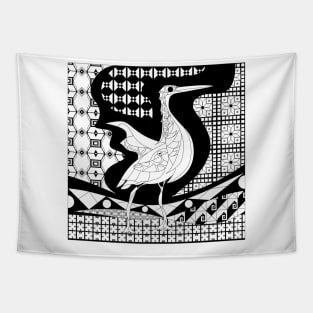 agami heron bird in mexican talavera pattern arts ecopop Tapestry