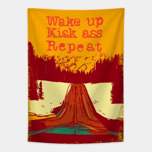 Runner , Wake Up, Kick, Repeat Sunset Tapestry