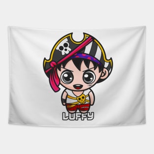 Tiny Luffy Red Tapestry