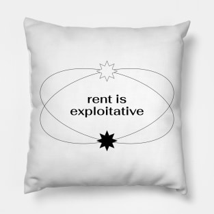 Rent Is Exploitative - Support Tenants Rights Pillow