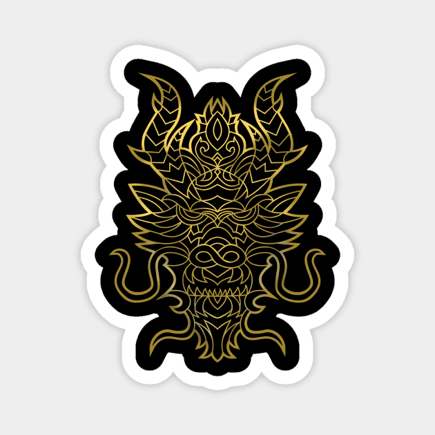 Gold Dragon Magnet by elangkarosingo