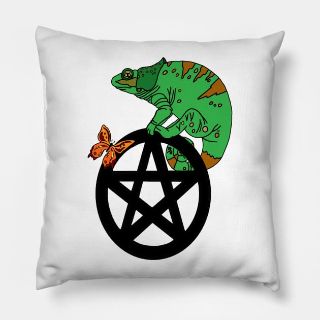 Chameleon Pentacle Pillow by imphavok