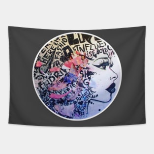Afro Hair Words Art Black Expression Tapestry