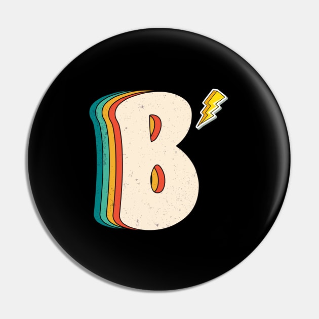 Retro B Letter Colorful Pin by Artistry Vibes