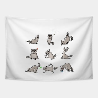 Raccoon Yoga Tapestry