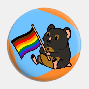 Hamster Pride People of color inclusive Pride flag Pin