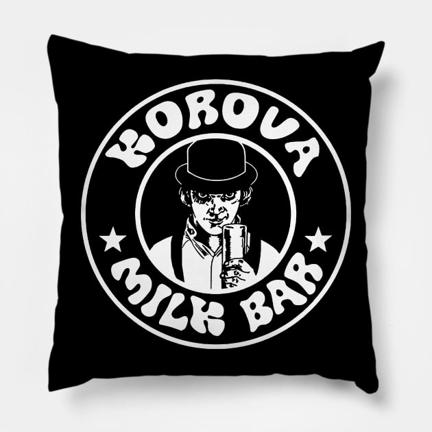 Korova Milk Bar Pillow by CosmicAngerDesign