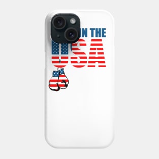 Made in the USA American Flag Design Boxing Gloves Phone Case