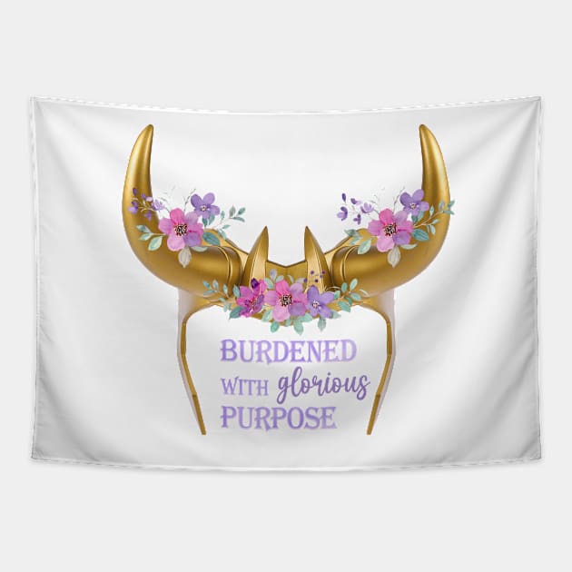 Burdened with Glorious Purpose Floral Tapestry by Mint-Rose