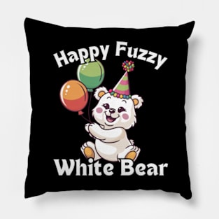 Happy Party White Bear Pillow