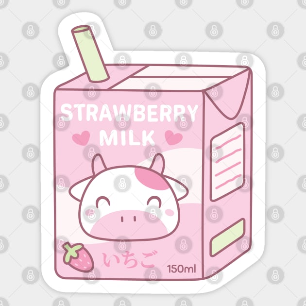 Strawberry Milk Cute Kawaii Aesthetic Pink Cow Print Poster