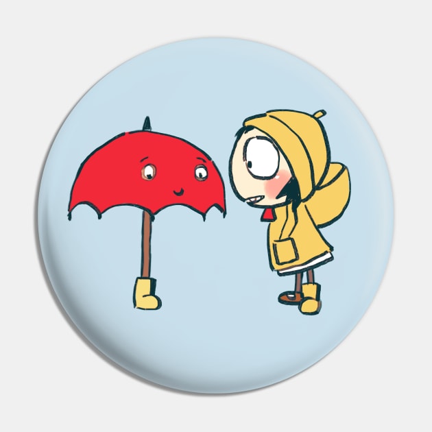 sarah sharing boot with red umbrella that fears rain / sarah and duck Pin by mudwizard