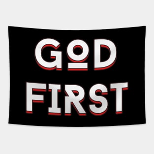 God First | Christian Typography Tapestry