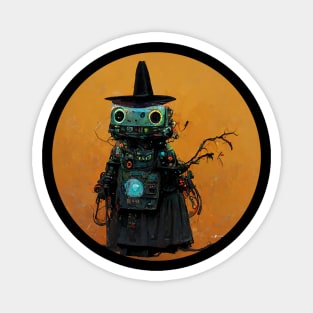 Cyber witch halloween design Magnet