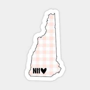 USA States: New Hampshire (pink plaid) Magnet